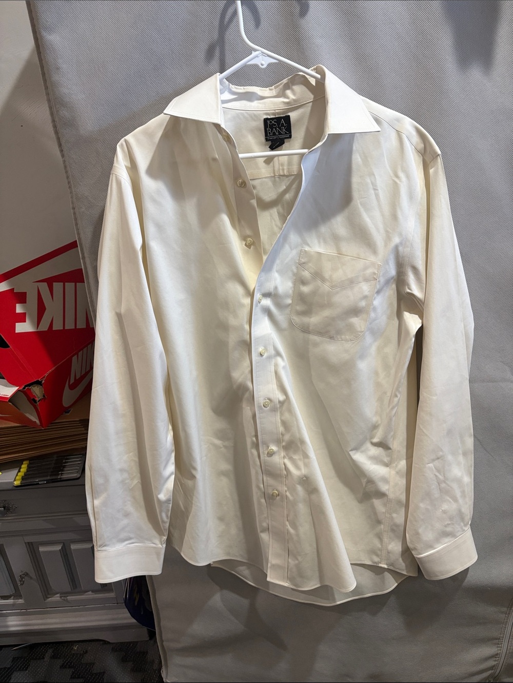 Jos. A. Bank White Men's Dress Shirt with Chest Pocket